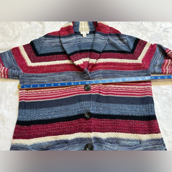 J. Jill Striped Button Front Knit Cardigan - Picture 9 of 9